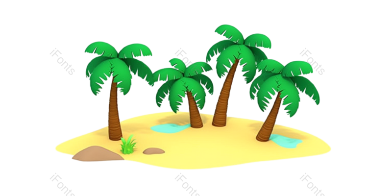元素图片,夏天元素,度假PNG,椰子树免抠素材